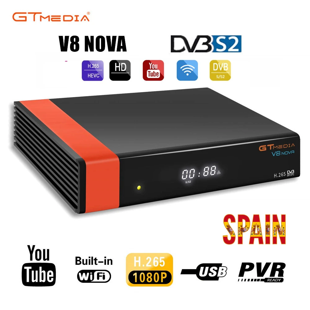 Горячая Распродажа Gtmedia V8X DVB-S2 обновленный V8 Nova Honor HD H.265 1080P Youtube PowerVu Biss встроенный