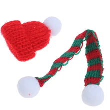 

1/6 1/12 Dollhouse Miniature Christmas Hat + Scarf Dollhouse Dolls Accessories Decor Best Xmas Gift for Baby Kids Girls