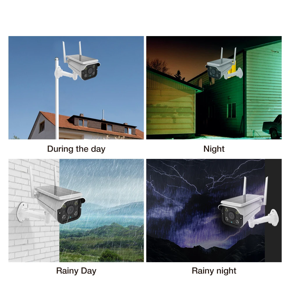 1080P Wifi Camera Solar Panel IP Camera Outdoor PTZ PIR Human Alarm CCTV Security Camera with 10400MAH Battery Long Standby 2MP