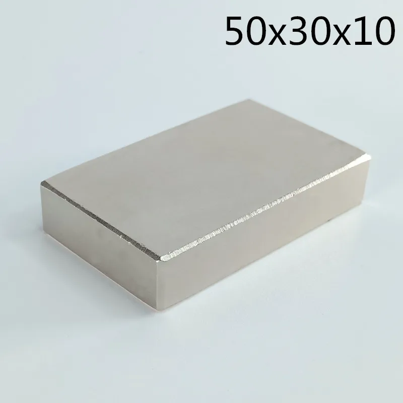 

50x30x10mm square magnet process model rare earth metal neodymium magnet bar super strong permanent magnet
