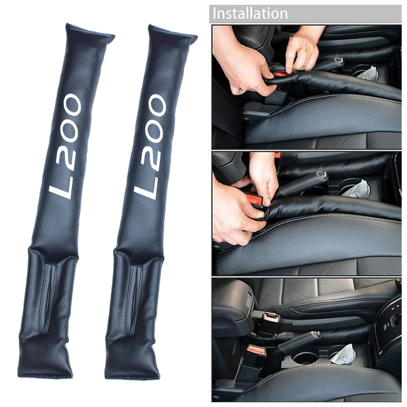 Автомобильное сиденье зазор коврик из искусственной кожи наполнители для Mitsubishi L200 кобура прокладка наполнитель защитный чехол автомобильный слот пробка