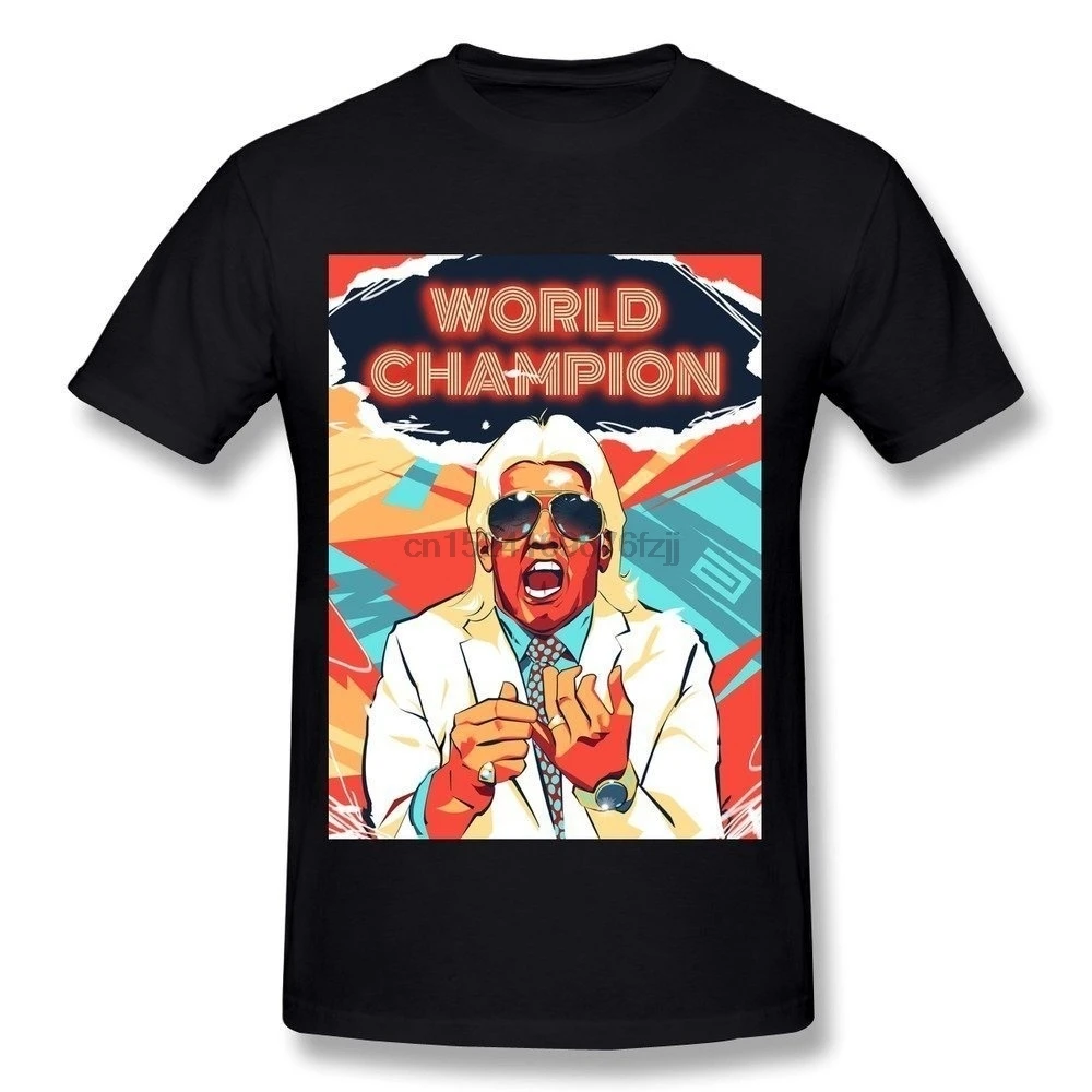 100% Cotton Men's Ric Flair The Nature Boy Black T Shirt |