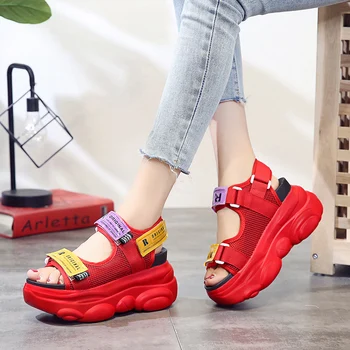 

12cm/4.68 inch Height Women's Fashion Shoes High Heels Height Wedge Sandals Thick Bottom