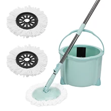 Mop rotante a 360 gradi Yocada con secchio di pulizia 2 testine in microfibra e maniglia regolabile per la pulizia del pavimento in legno per la casa