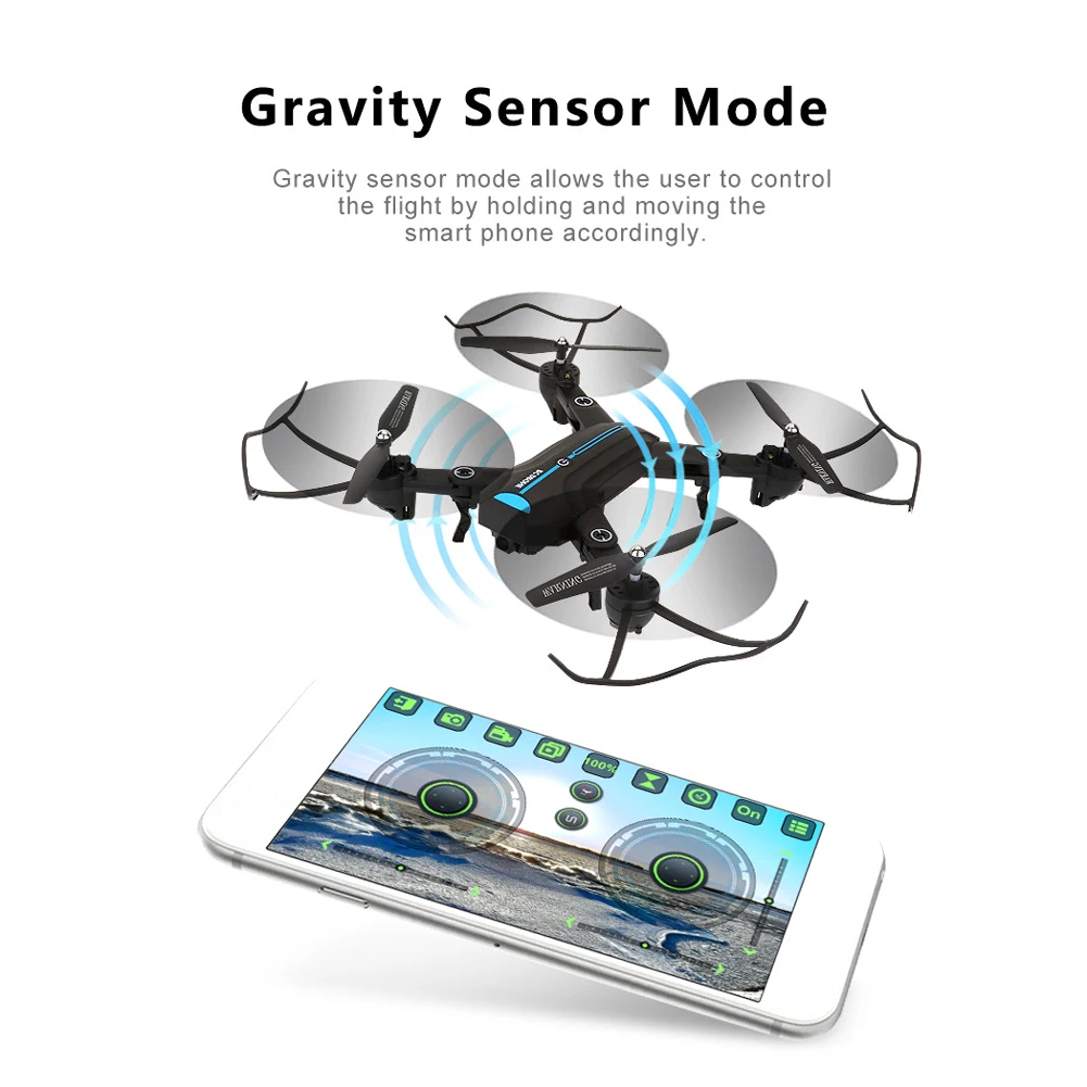

Mini Aerial WIFI FPV Foldable Remote Control Wide Angle Toys Altitude Hold RC Quadcopter HD Camera Drone Real Time Headless Mode