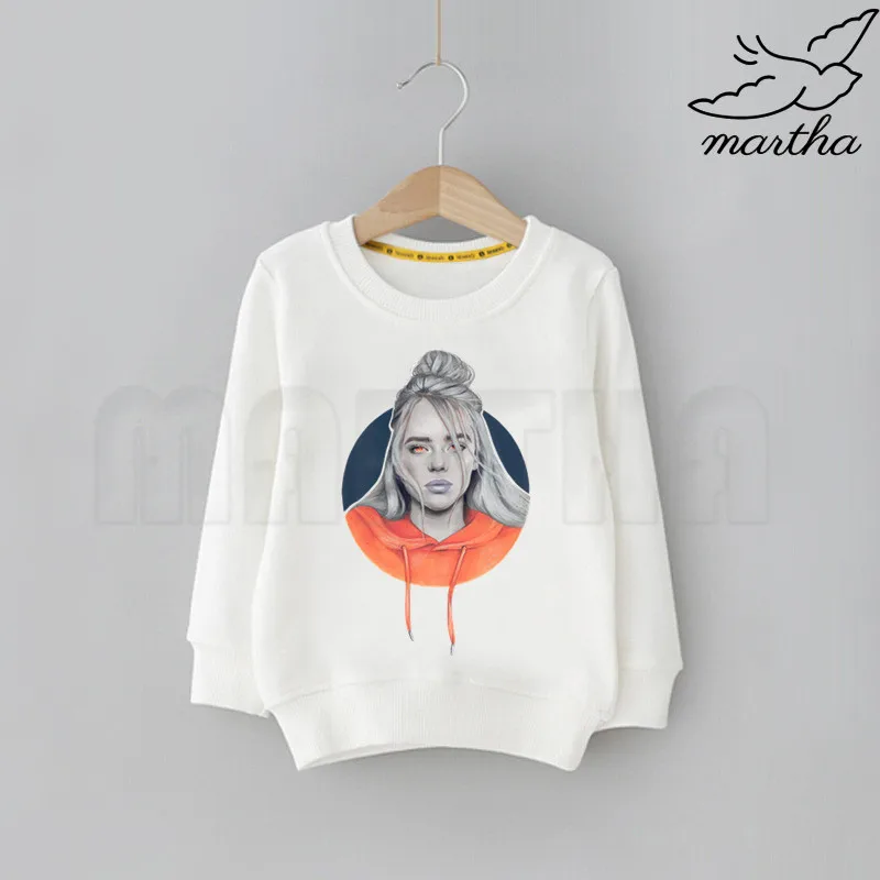 O Детские толстовки с героями мультфильмов Billie Eilish; детские толстовки с капюшоном; модные толстовки с милым принтом; детская забавная одежда; толстовки с героями мультфильмов для малышей - Цвет: O