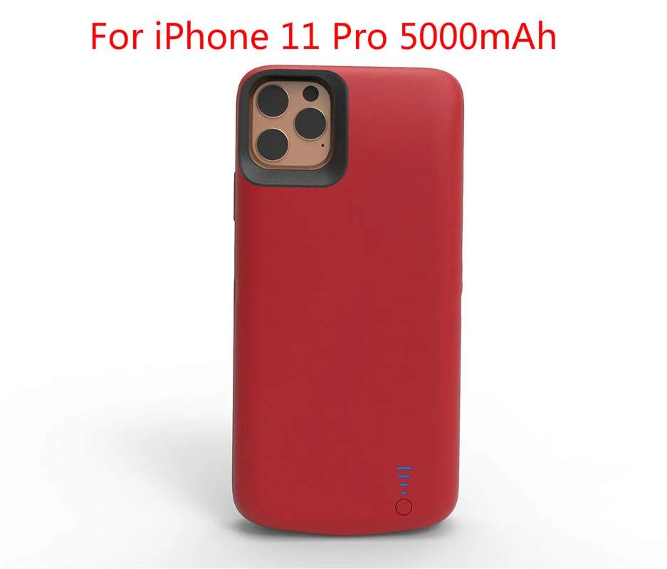 Чехол для аккумулятора для iphone 11 внешний аккумулятор зарядное устройство чехол для iphone 11 Pro Max 5000/6000mah power Bank Charing Case - Цвет: Red