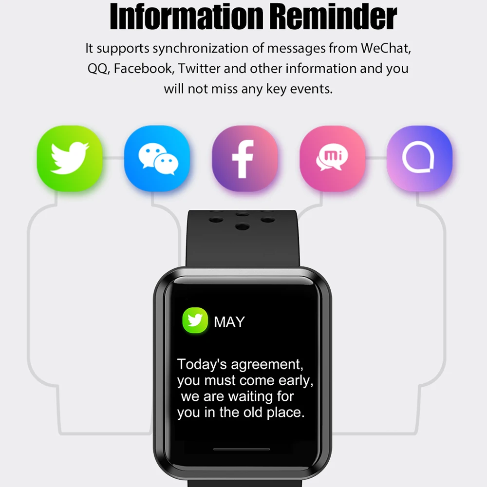 Постоянный дисплей экран Smartwatch IP67 водонепроницаемый смарт-часы фитнес-трекер Видимый под солнцем шагомер для iOS Android