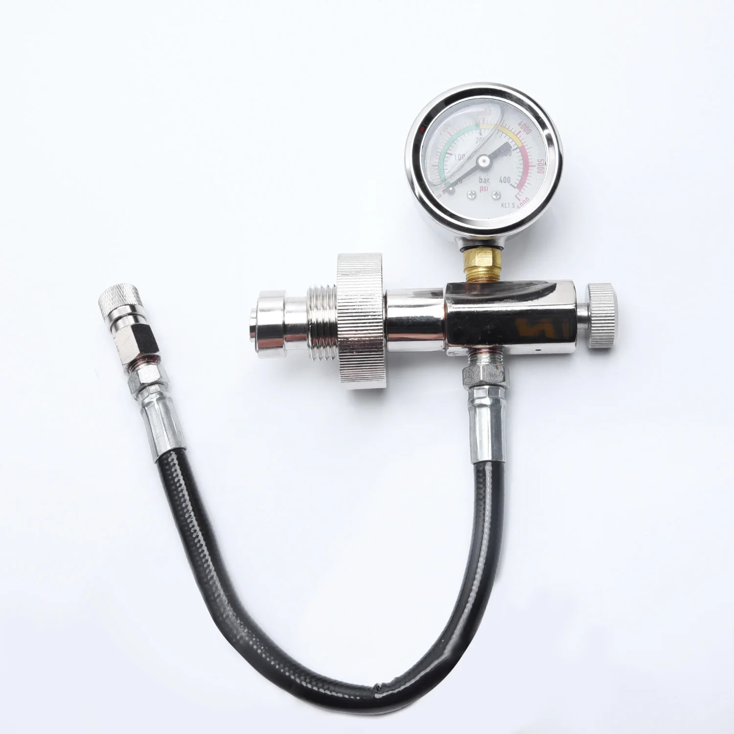 

Paintball PCP Fill Station 300bar/4500psi Din Filling Charging Adaptor 300 and 232 Bar diving cylinders 24 Hose