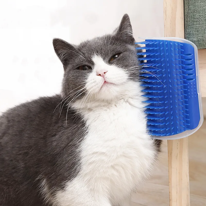 New Pet Comb Cat Grooming Massage plastic Tool Removable dog Corner Scratching Rubbing Brush Hair Cleaning Supplies | Дом и сад