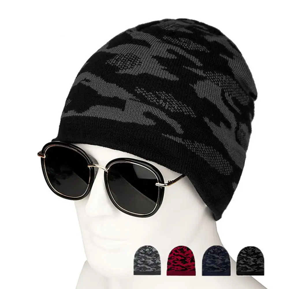 Вязаные шапочки, зимняя бархатная теплая шапка для бега, s On, для спорта на открытом воздухе, для велоспорта, лыжного спорта, шапка для мужчин и женщин, камуфляжная теплая Кепка
