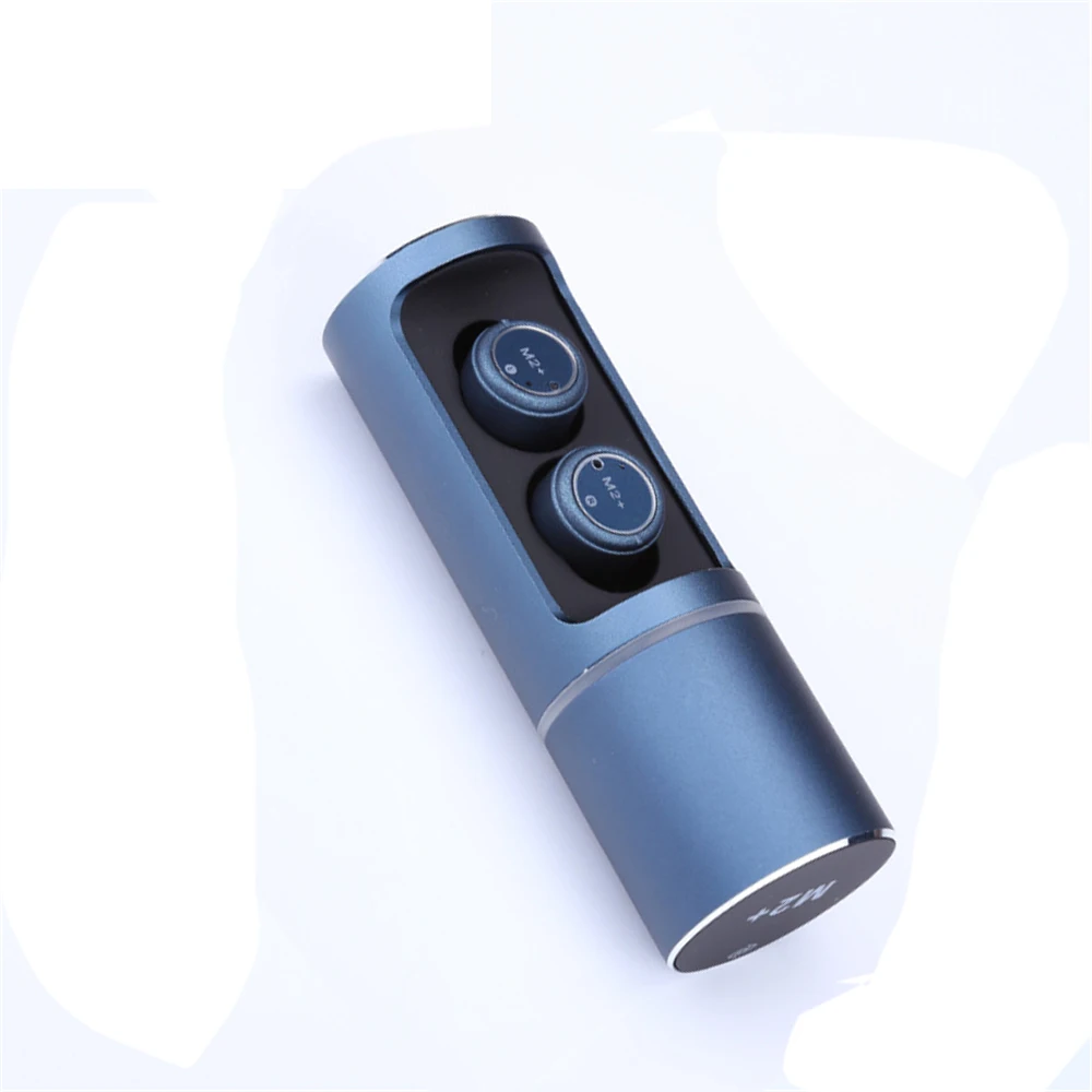 Dark blue Беспроводные ультра мини Bluetooth наушники с зарядной коробкой спортивные наушники Близнецы стерео микрофон гарнитура наушник для смартфона - Цвет: Dark blue