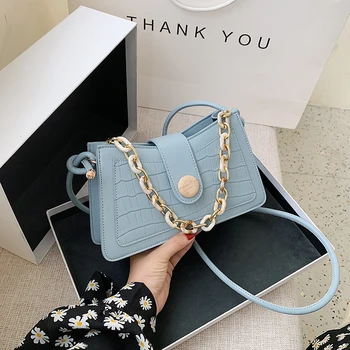 

Vintage White Alligator Baguette Shape Bag Luxury Leather Handbag 2020 New Fashion Shoulder Bag Womens Messenger Crossbody Bags