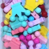 BOBO.BOX 2Pc Crown Silicone Beads Pacifier clip DIY Teething Necklace Toys Food Grade Silicone Baby Teether Nipple Clasps 5