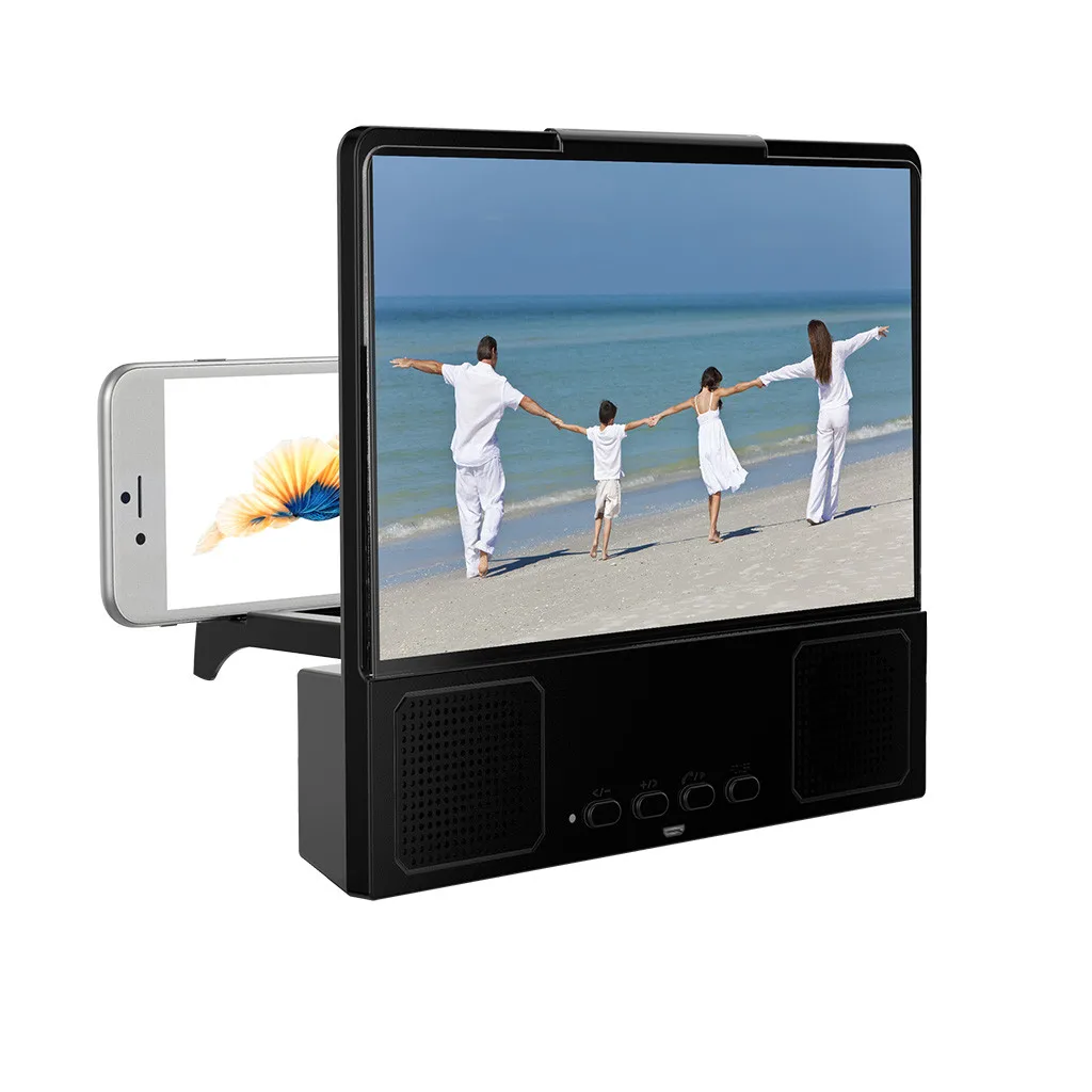 12 дюймов Bluetooth Динамик усилитель телефона Подставка 3d HD видео Экран держатель усилителя фильм усиления проектор подставка для телефона
