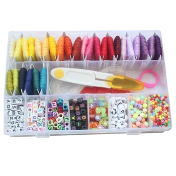 

DIY Jewelry Making Kit Letter Bead Friendship Bracelet Jewelry Making Material 28 Color Line Woven Bracelet Hand Woven