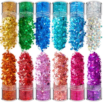 

12 Colors 10g Resin Casting Mold Glitters Sequains Pigment Large Kit Makeup Jewelry Fillings Nail Art Jewelry Making