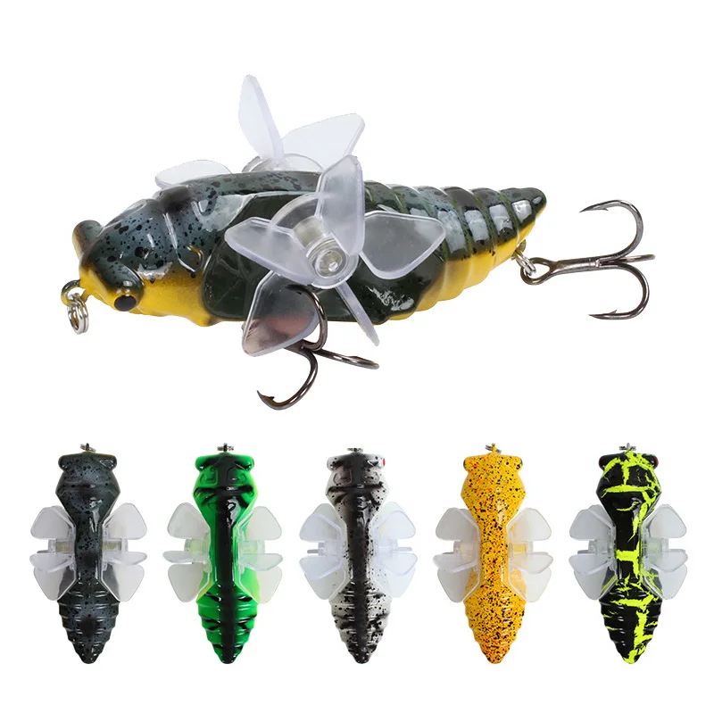 Artificial Cicada Popper Spinner Fishing Cicada Insect Lures Topwater