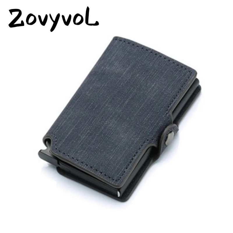ZOVYVOL, кошелек для кредитных карт, новинка, RFID Блокировка, тонкий держатель для карт, PU, одиночная алюминиевая коробка, бизнес с застежкой, чехол для карт, тонкий кошелек