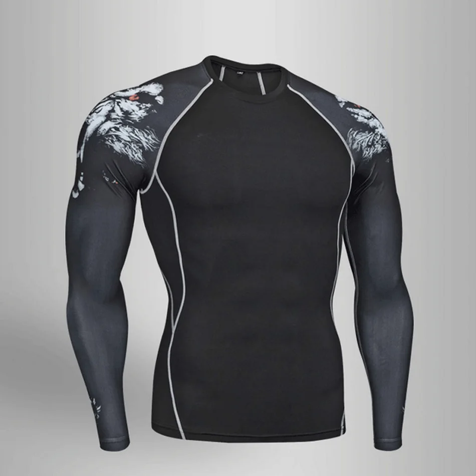 Новое мужское термобелье базовый слой спортивный костюм теплые мужские зимние спортивные костюмы компрессионная спортивная одежда термобелье 4xl - Цвет: T-Shirt6