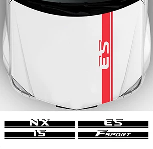 FSXTLLL Auto Seitenstreifen Seitenaufkleber Aufkleber für Lexus RX 300 is 250 GX 400 UX 200 NX LX LS GS ES CT200h Fsport 