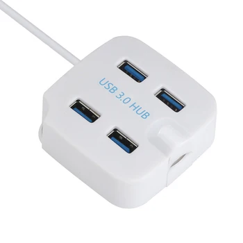 

Portable USB3.0 4-port Hub High Speed USB Splitter Adapter With Mobile Phone Holder 10*10*3cm UY8