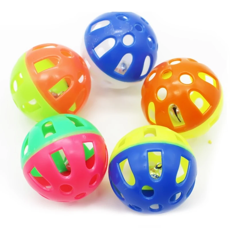 Funny Tinkle Bell Ball Toy Plastic Cat Playing Ball Cats Toys Interactive Ball Pets Favorite Accessory Pet Supplies Random Color