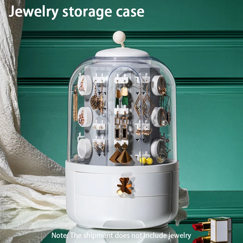 360 Rotating Makeup &Amp; Jewelry Organizer Storage Box