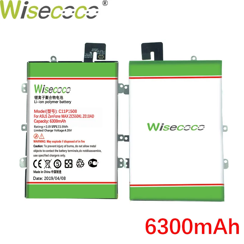 Wisecoco новый оригинальный с железной рамой аккумулятор 5000 мАч C11P1508 для телефона ASUS