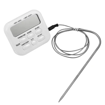 

1pc Large LCD Digital Cooking Food Meat Smoker Oven Kitchen BBQ Grill Thermometer Clock Timer with Probe Kitchen Tools