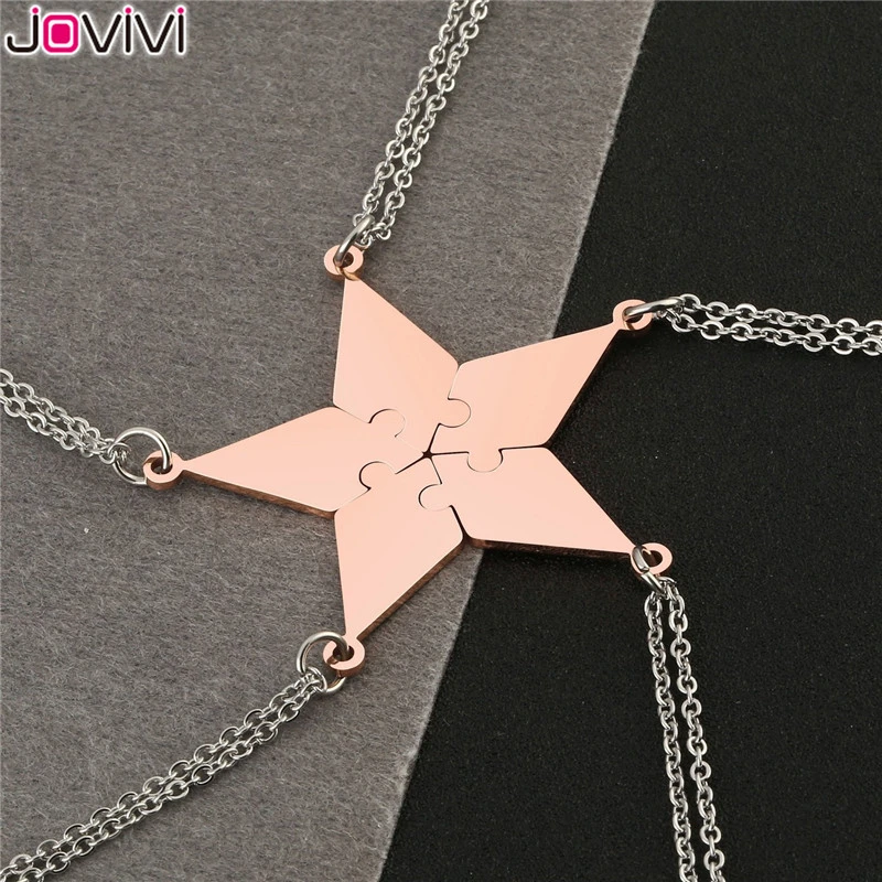 Jovivi collar de acero inoxidable de la amistad, colgante 5 piezas, mejores amigos, BFF, regalo de cumpleaños|Collares - AliExpress