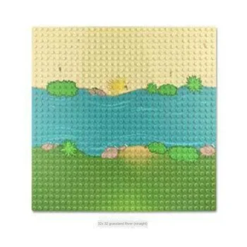 

MOC Small Particle Building Blocks Tropical Rainforest Compatible Accessories Straight Bend Color Floor Children's Toys