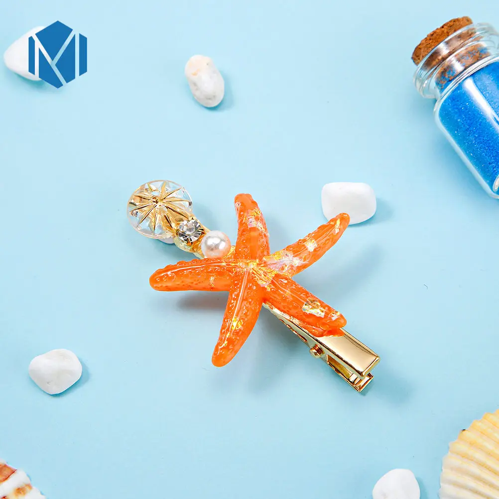 INS морская Морская звезда Акриловые зажимы для волос для женщин и девушек жемчужные металлические заколки для волос Сладкий Пляжный головной убор аксессуары для волос - Цвет: Color J