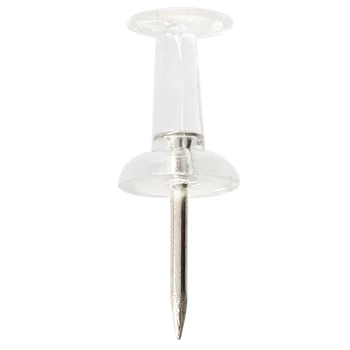 

80 x Clear Push Pins Transparent Plastic