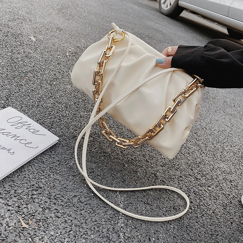 Gold Chain Shoulder Bags Color Luxury Cloud Female Crossbody