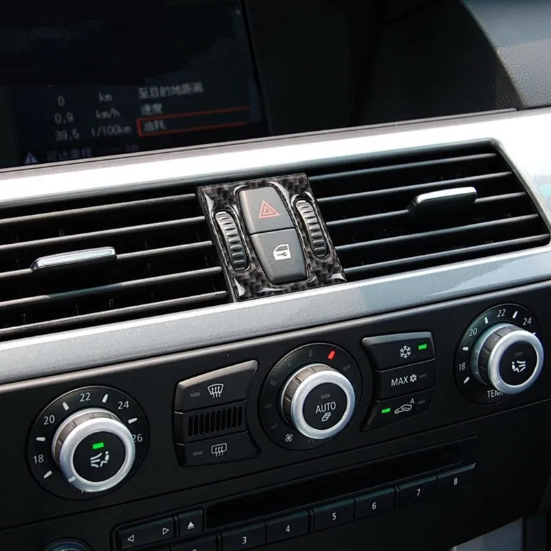 Углеродное волокно стиль для BMW 5 серии E60 2004-10 центральная консоль украшения Обложка мультимедиа CD панель наклейка аксессуары для интерьера