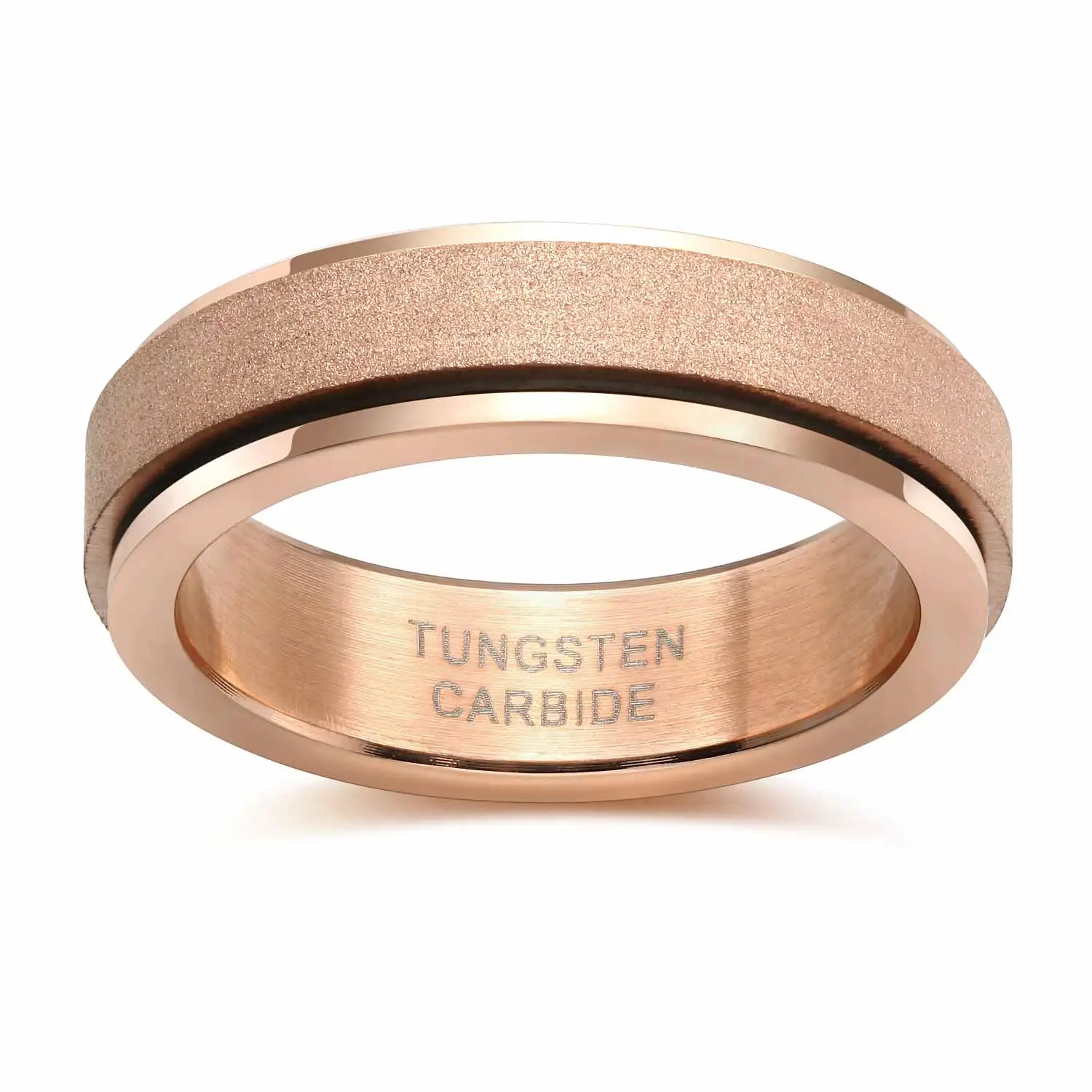 Вращающееся кольцо Tigrade унисекс для женщин и мужчин, вольфрам, карбид, матовая поверхность, розовое золото, синий цвет, разноцветные матовые обручальные кольца, вечерние кольца