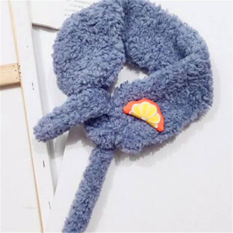 Teddy MAO/Детские теплые наушники для девочек с мультяшными фруктами на осень и зиму, милый детский нагрудник, теплый шарф для мальчиков, B68 - Цвет: B68-blue