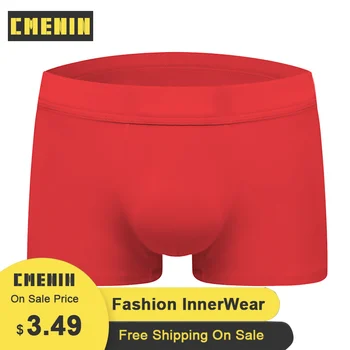 

Sexy Men Underwear Boxer Cueca Male Panties Modal Fashion Men Underpants Red Breathable Boxershorts Men Underpants CM100