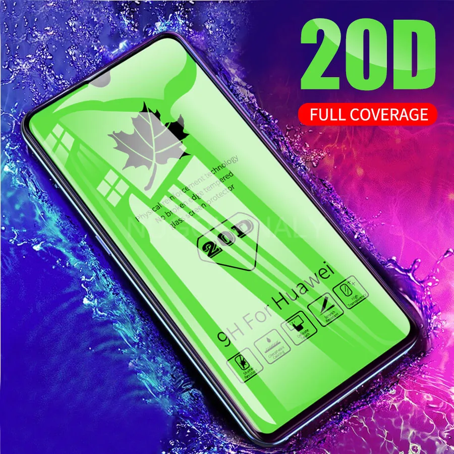 Закаленное стекло 20D с полным покрытием для Huawei P30 P20 Pro Honor 20 Lite 6 15 10i 10 9X 8X Nova 5T
