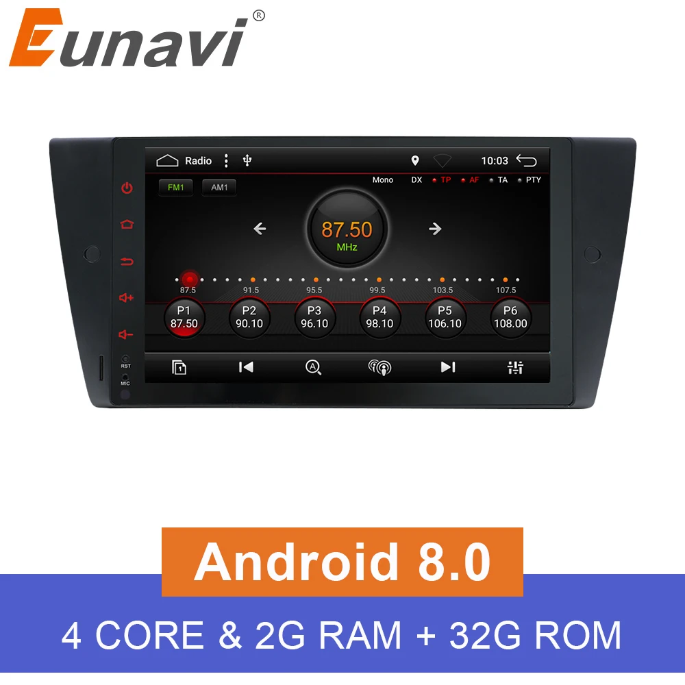 Eunavi 9 ''1 Din Android 7,1 Мультимедиа автомобилей Радио Стерео gps Navi MT на для BMW E90 E91 E92 e93 318 320 325 с canbus RDS WI-FI