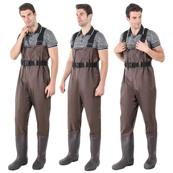 

Fishing Overalls Men Women Waterproof Bootfoot Fly Fishing Chest Rubber Waders Wading Boots Suit With Camouflage Pant