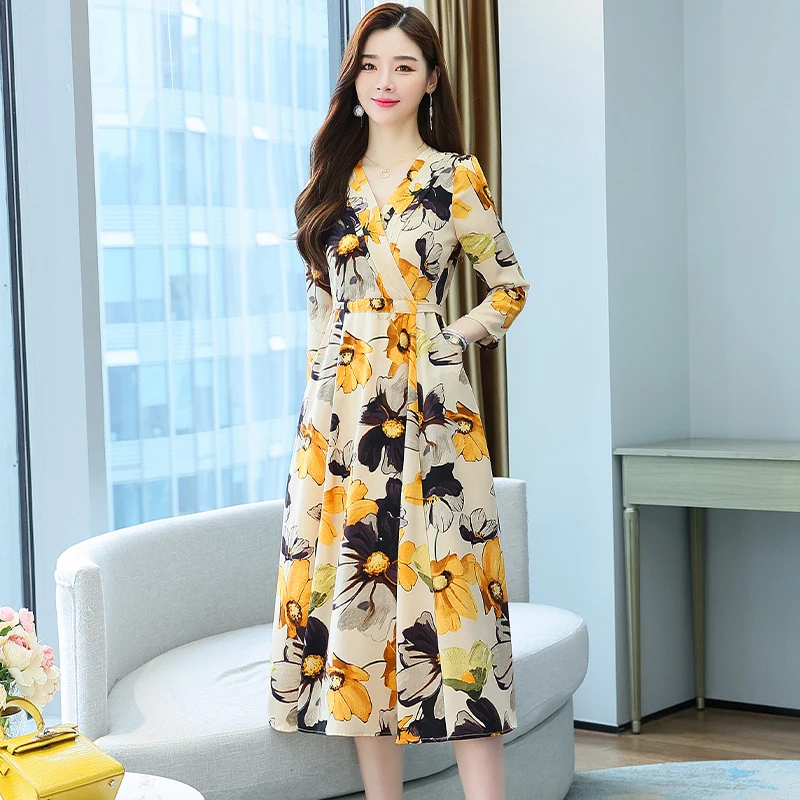 chinese dress ladies Long Sleeve Formal Chiffon Dress main image 1