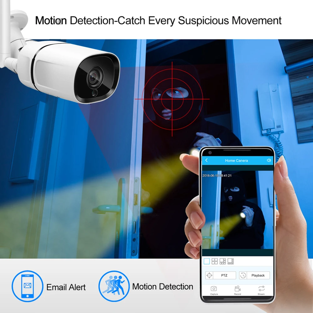 

Safety Secuity HD 1080P Wifi IP Camera Onvif 2.0MP Outdoor Weatherproof Infrared Night Vision Security Video Surveillance Camera