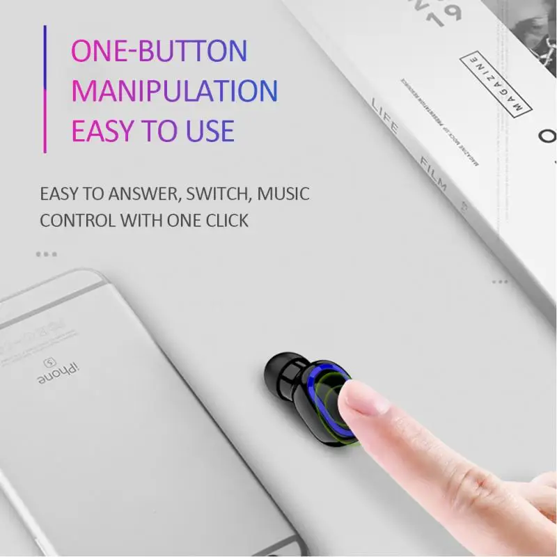 Bluetooth наушники для мобильного телефона Bluetooth 5,0 гарнитура одиночные беспроводные наушники стерео наушники-вкладыши