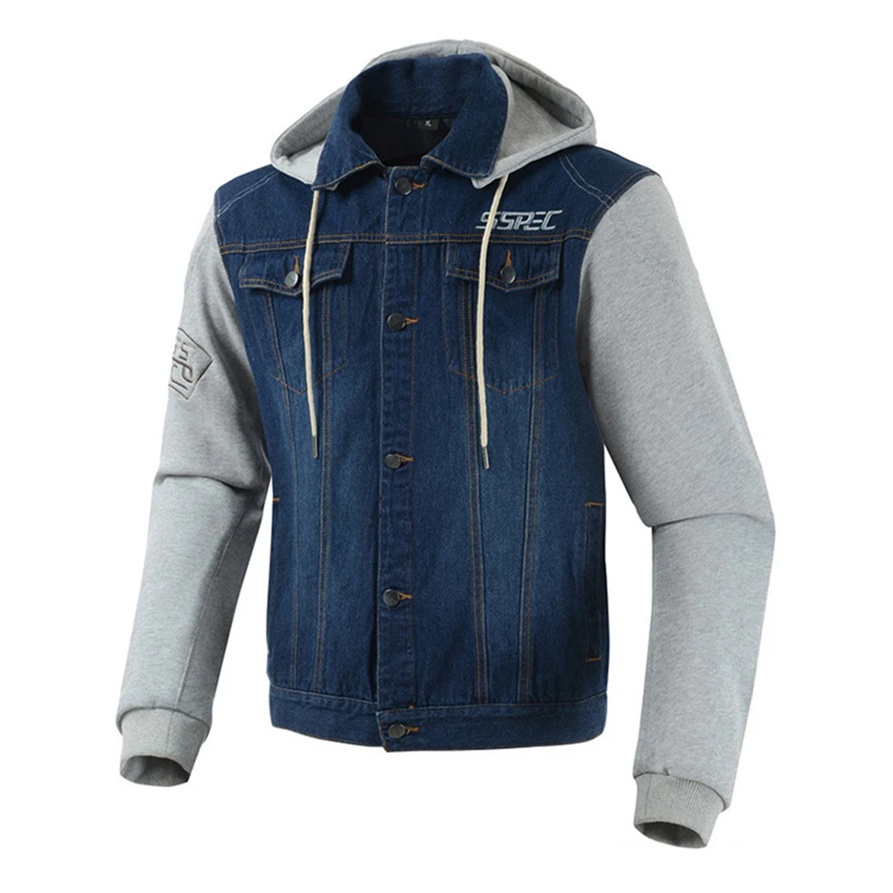 SSPEC мотоциклетная куртка, Мужская байкерская куртка, джинсовая куртка для мотокросса, куртки для верховой езды, бронежилет, худи, мото защита - Цвет: SSPEC-SCJ-6003 Blue