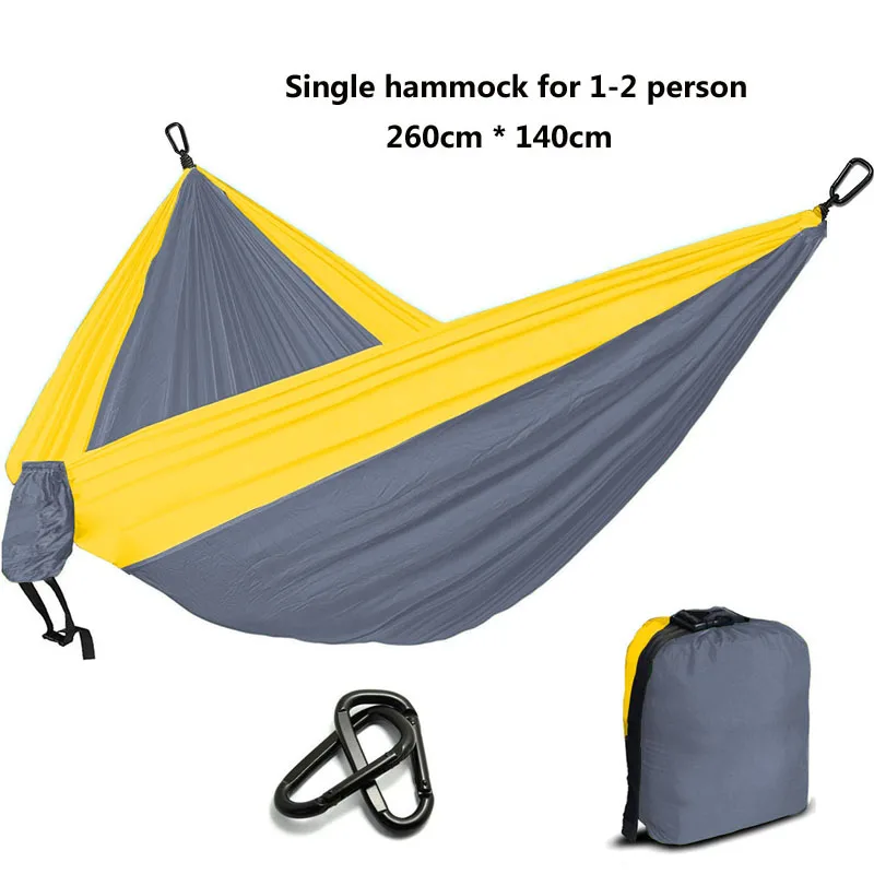 Light grey Yellow Гамак-парашют для кемпинга выживания садовая уличная мебель Досуг Спящая Hamaca путешествия двойной гамак 300*200 см - Цвет: Light grey Yellow