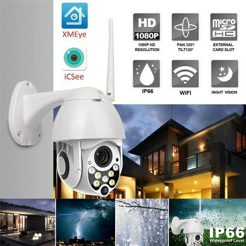 

1080P 7LED PTZ WIFI Outdoor Waterproof Home Security IP Camera Wireless HD Infared Night Vision Camera Phone Remote Control