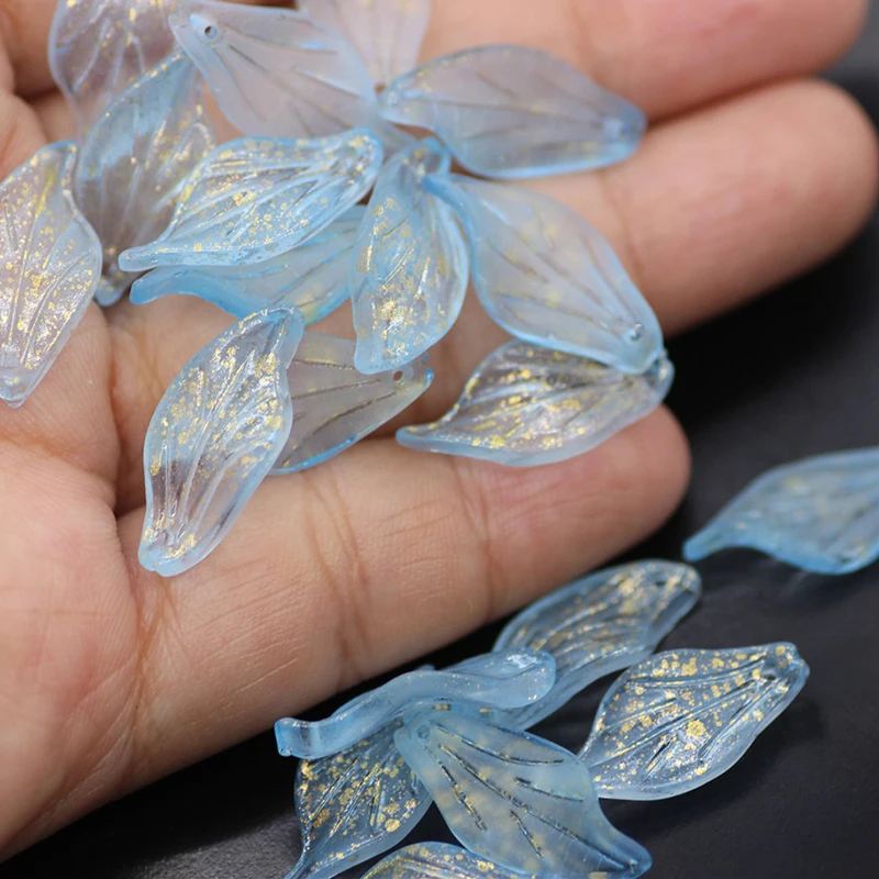 

Hot 10x22mm Glass Lily Petals Pendant Matte Gradient Color Beads DIY Jewelry Accessories Penants For Necklace Earrings