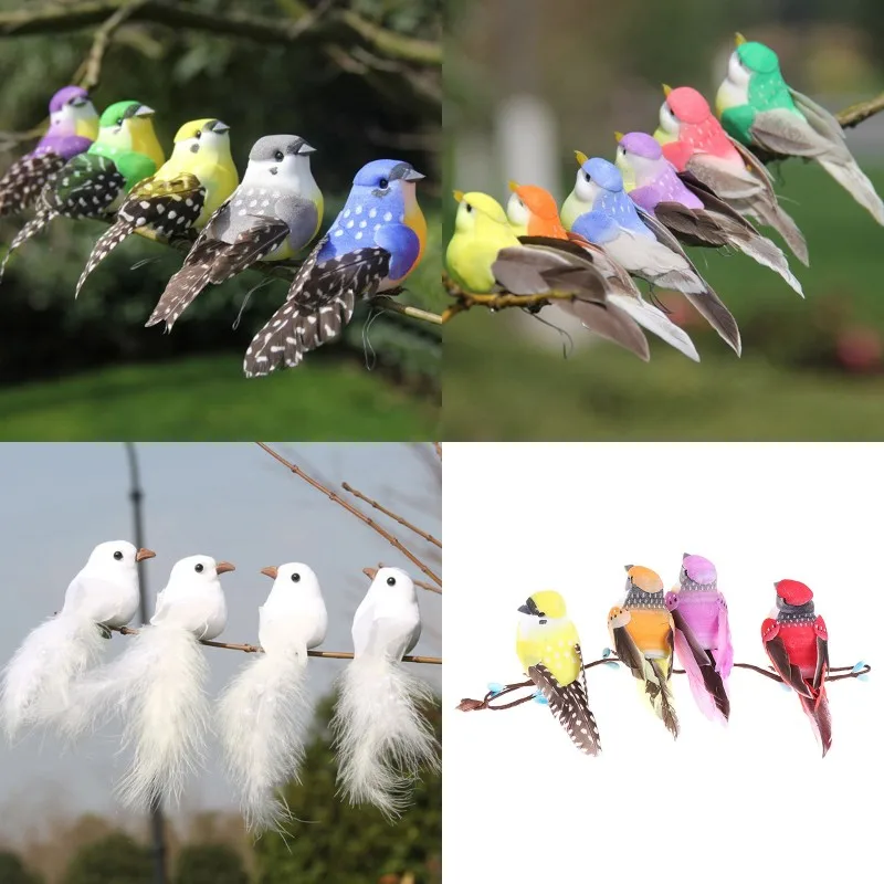 

1/2Pcs Decorative Fake Doves White Artificial Foam Feather Wedding Ornament Home Craft Table Decor Bird Toy Wedding Decor